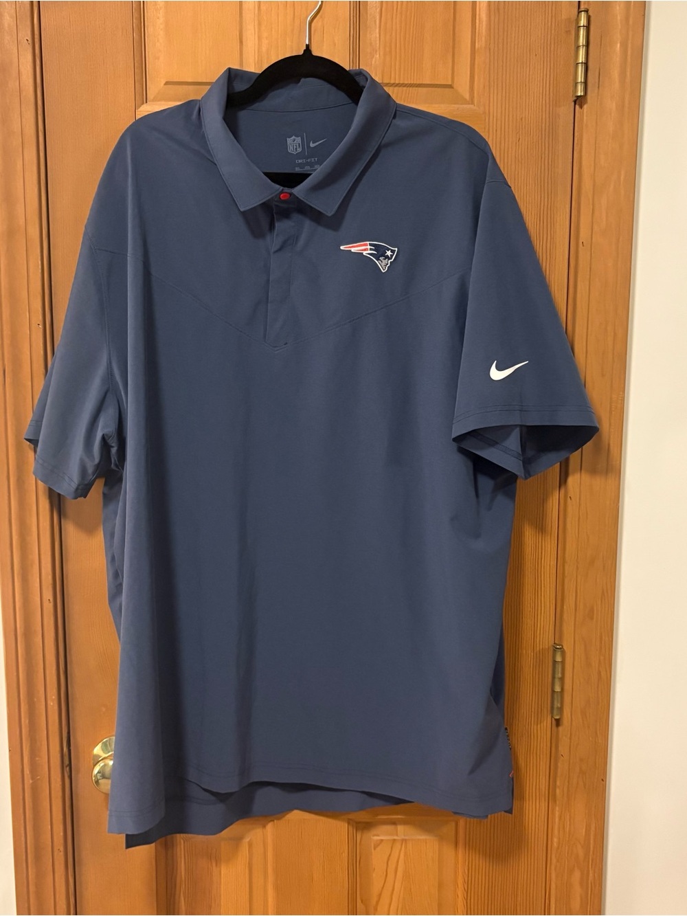 Nike Men's New England Patriots NFL On Field Performance Dri-Fit Snap Polo; 3XL